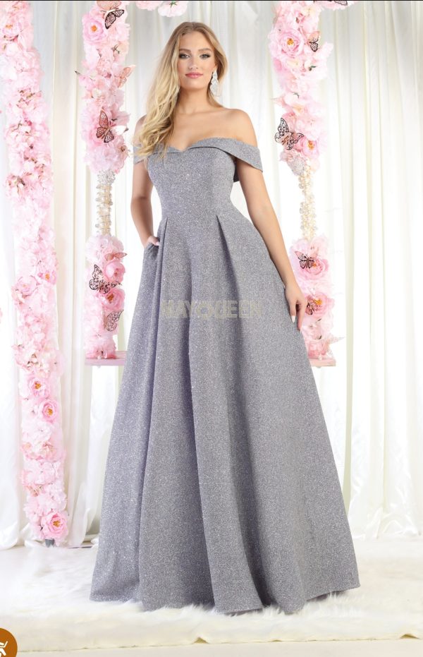 Sweetheart, Fold over Accent, Glitter, Pocket, Mid-Open Back, Back Zipper - Image 5