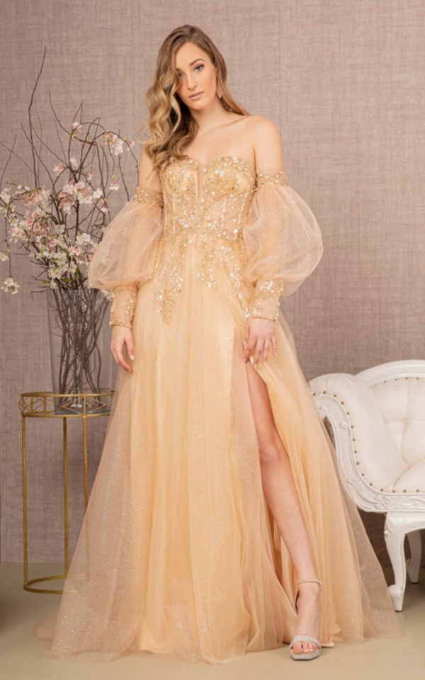 Sequin Glitter Sheer Bodice Illusion Sweetheart A-line Mesh Dress - Image 5