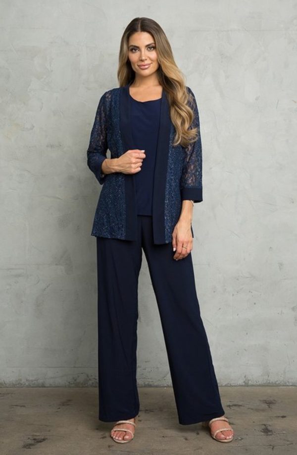 3 piece jersey and lace pant set - Image 2