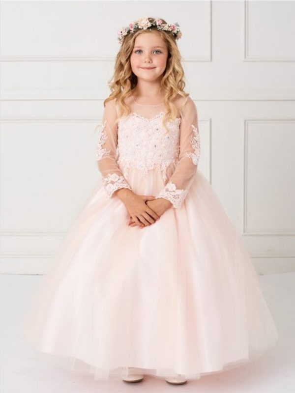 Long Sleeve Dress with Detachable Train - Image 6