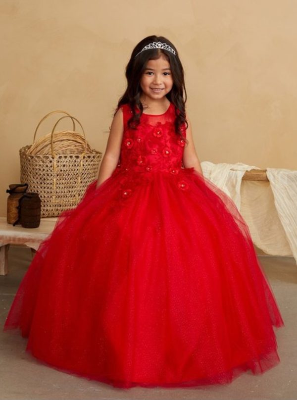 Gorgeous illusion neckline bodice with 3D flowers - Image 5