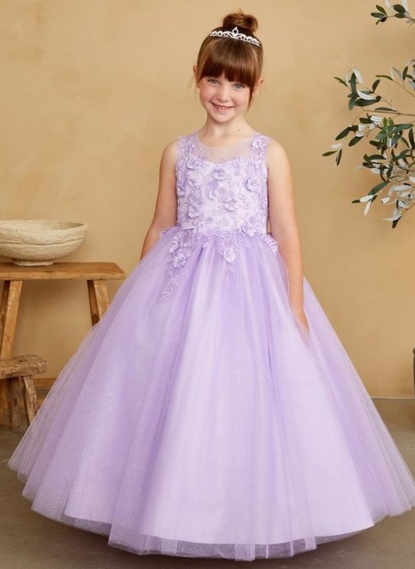Gorgeous illusion neckline bodice with 3D flowers - Image 6