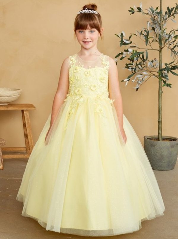 Gorgeous illusion neckline bodice with 3D flowers - Image 8