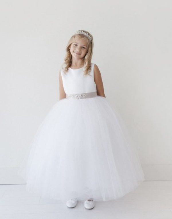 SATIN BODICE WITH TULLE SKIRT