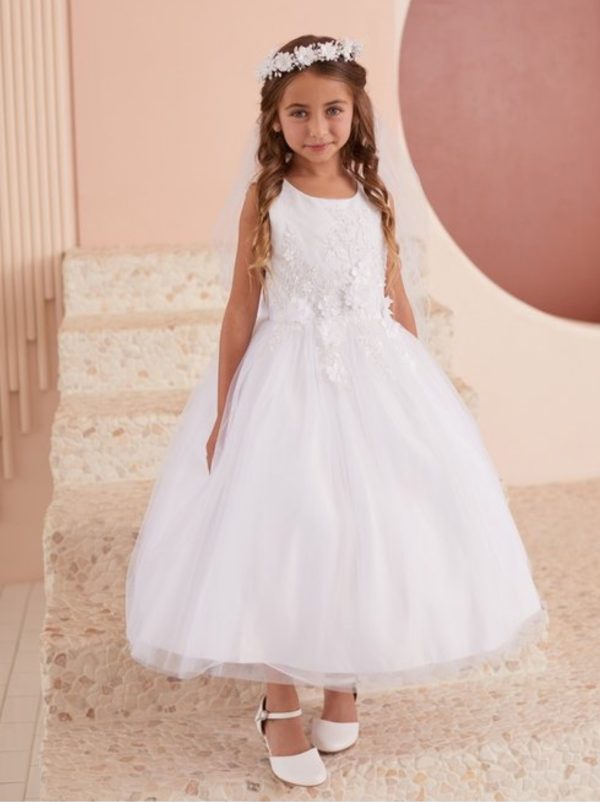 Lace Bodice with Gorgeous 3D Flowers and a Soft Mesh Skirt - Image 2