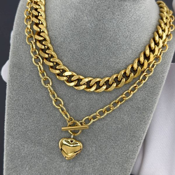 18K gold plated Stainless steel necklace, Intensity - Image 3