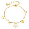 18K gold plated Stainless steel "Hearts" bracelet, Intensity