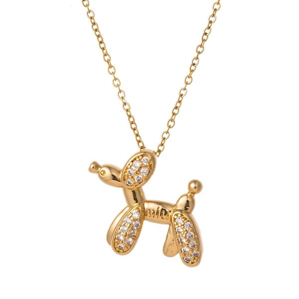 18K gold plated Stainless steel "Dog" necklace, Intensity
