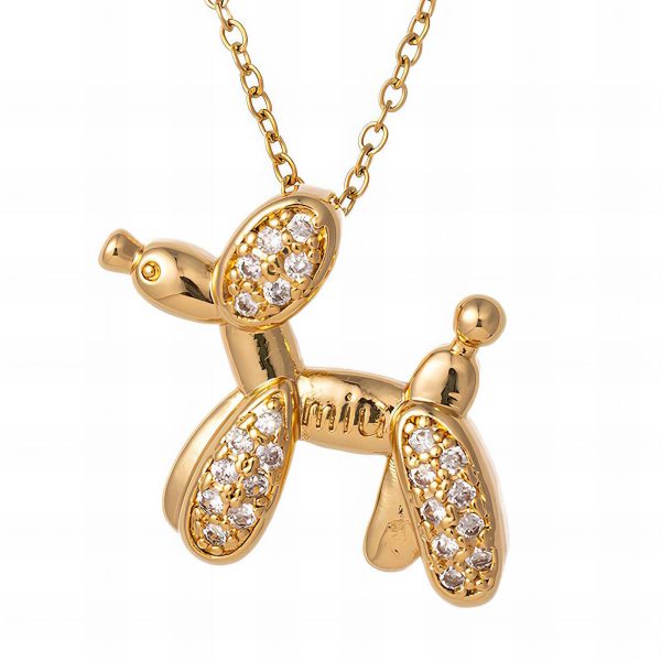 18K gold plated Stainless steel "Dog" necklace, Intensity - Image 2