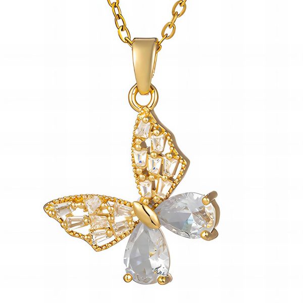 18K gold plated Stainless steel "Butterfly" necklace, Intensity