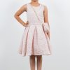 Pink Jacquard Foil Print Dress
