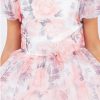 Peach Big Puff Sleeve Print Dress - Image 3